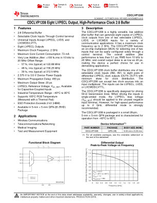 CDCLVP1208 datasheet cover page