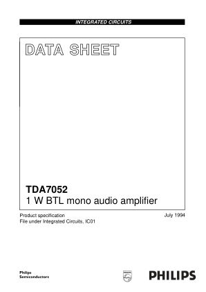 TDA7052 数据手册首页