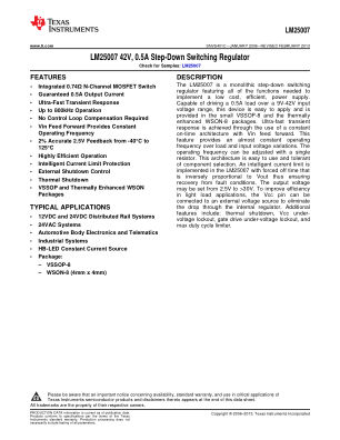 LM25007 datasheet cover page
