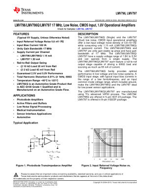 LMV797 datasheet cover page
