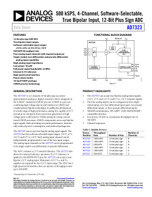 AD7323 datasheet cover page
