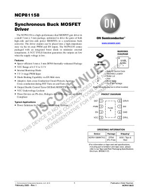 NCP81158 datasheet cover page