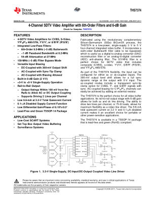 THS7374 datasheet cover page