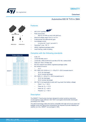 SMA6TY datasheet cover page