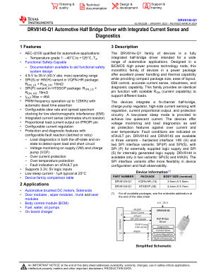 DRV8145-Q1 datasheet cover page