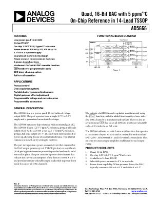 AD5666 数据手册首页