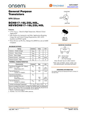 BCH817-16LT1 数据手册首页