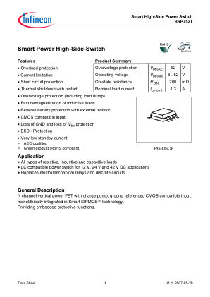 BSP752T datasheet cover page