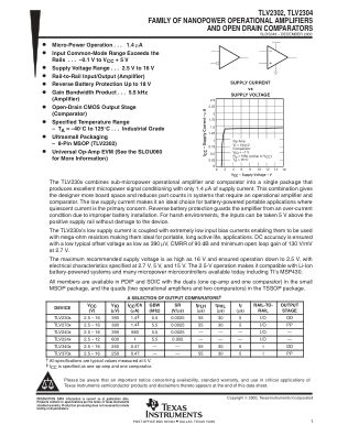 TLV2304 datasheet cover page