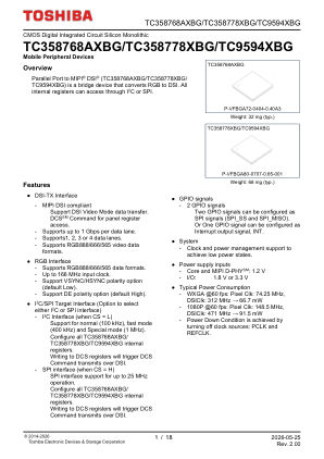 TC358778XBG 数据手册首页