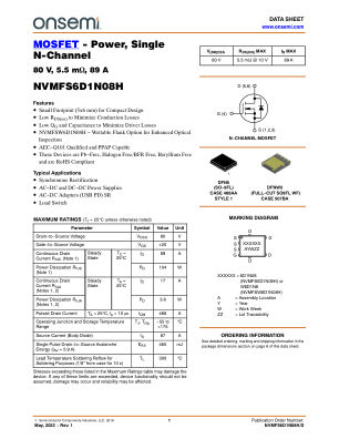 NVMFS6D1N08H 数据手册首页