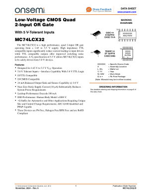 MC74LCX32 datasheet cover page