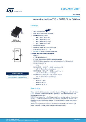 ESDCAN01-2BLY 数据手册首页