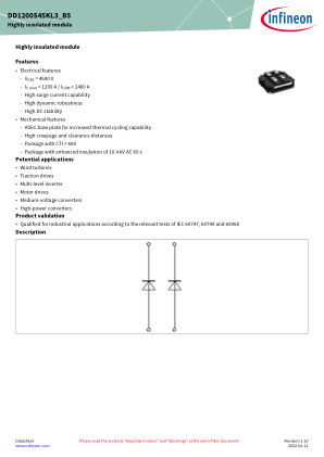 DD1200S45KL3-B5 datasheet cover page