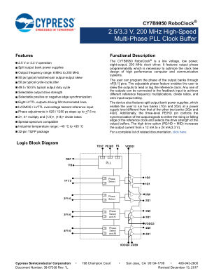 CY7B9950AXI datasheet cover page