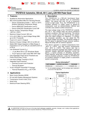 TPS7B70-Q1 datasheet cover page