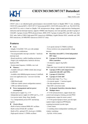 CH32V305FBP6 datasheet cover page