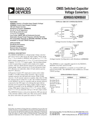 ADM660 数据手册首页