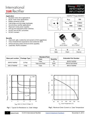 IRFR7740 datasheet cover page