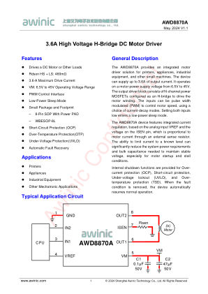 AWD8870A datasheet cover page