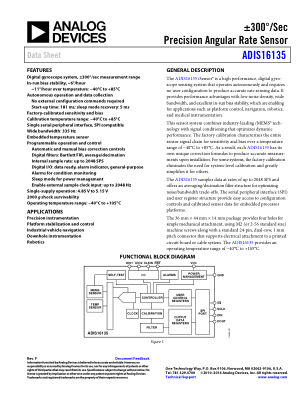 ADIS16135 数据手册首页