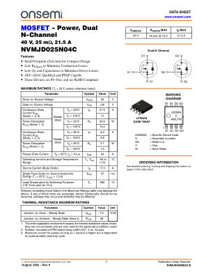 NVMJD025N04C datasheet cover page