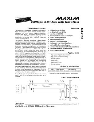 MAX100 数据手册首页