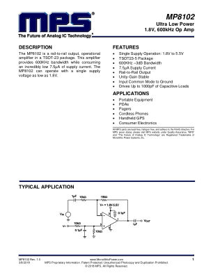 MP8102 datasheet cover page