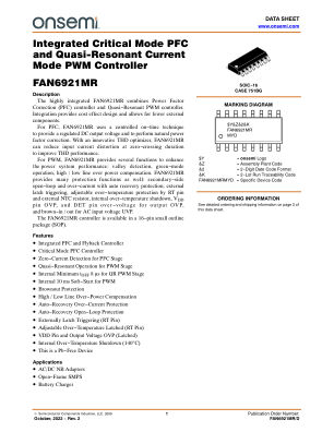 FAN6921MR datasheet cover page