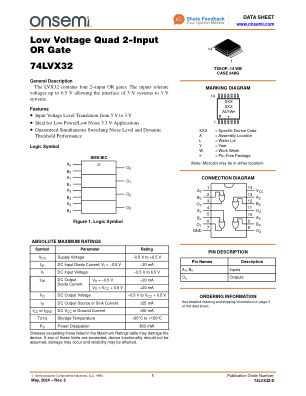 74LVX32 数据手册首页