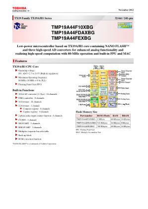 TMP19A44F10XBG 数据手册首页