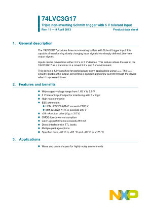 74LVC3G17DC132 datasheet cover page