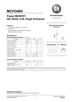 MCH3484 datasheet cover page