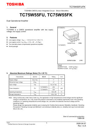 TC75W55FK datasheet cover page