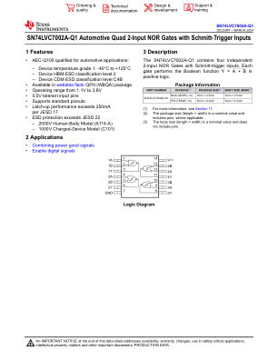 SN74LVC7002A-Q1 datasheet cover page