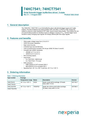 74HCT7541PW datasheet cover page