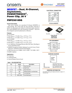 FDPC5018SG 数据手册首页