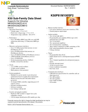K50P81M100SF2 数据手册首页