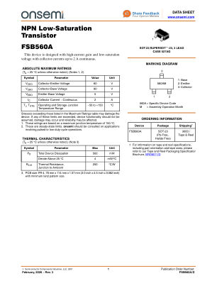 FSB560A 数据手册首页