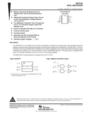 SN75150 datasheet cover page