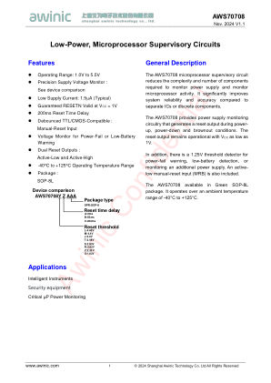 AWS70708 datasheet cover page
