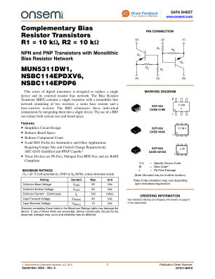 DTC114EP datasheet cover page