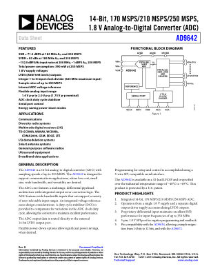 AD9642 datasheet cover page
