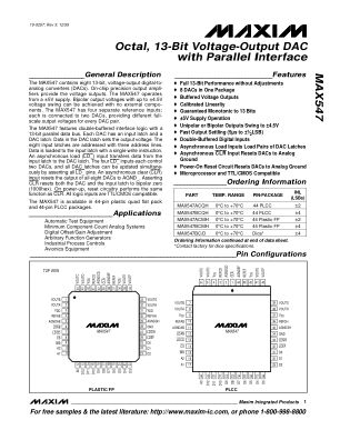 MAX547 datasheet cover page