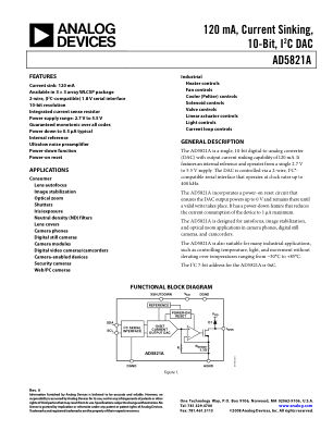 AD5821A 数据手册首页