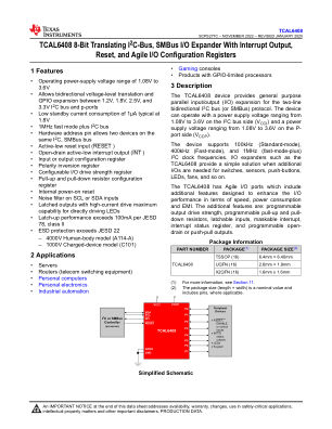 TCAL6408 datasheet cover page
