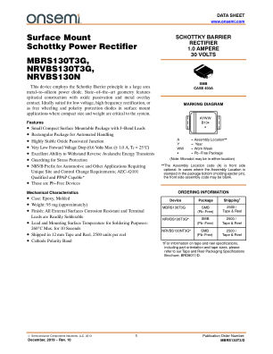 MBRS130T3 datasheet cover page