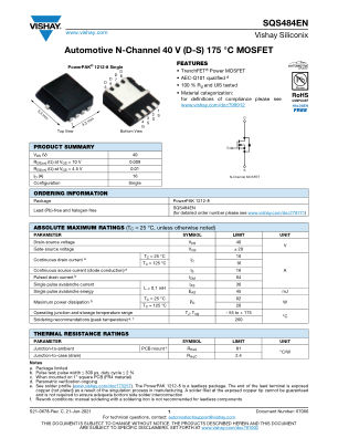 SQS484EN datasheet cover page