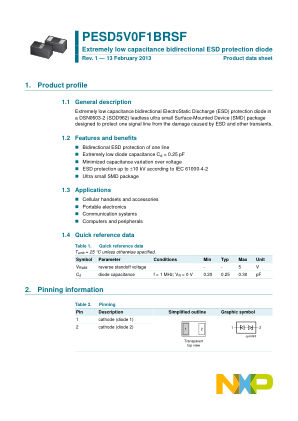 PESD5V0F1BRSF315 datasheet cover page