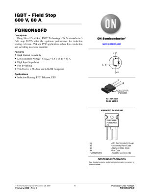 FGH80N60FD 数据手册首页